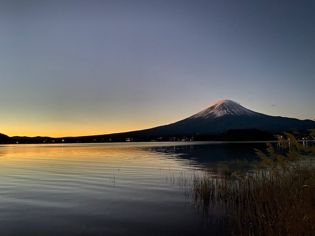 河口湖の初日の出
