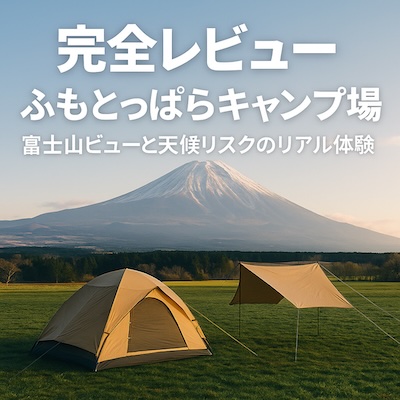 ふもとっぱらキャンプ場絡みた富士山とテント